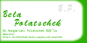 bela polatschek business card